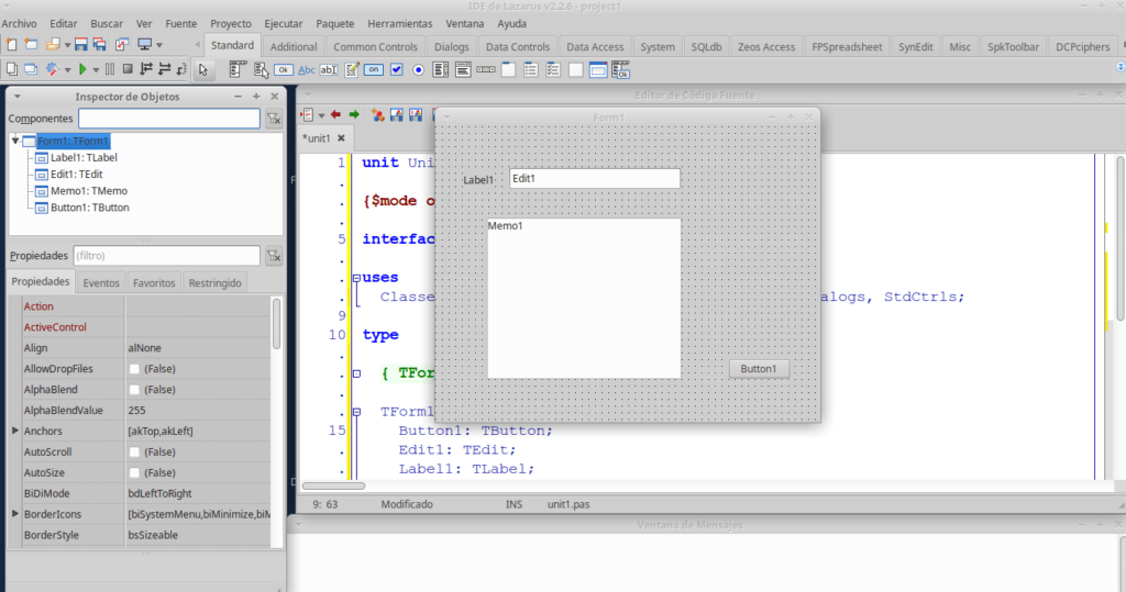 El entorno Lazarus IDE