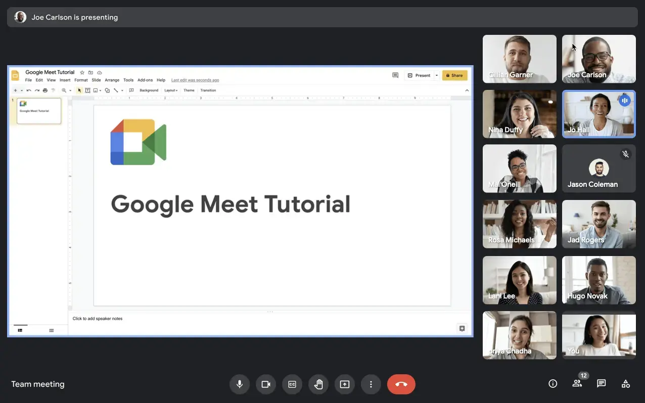 modificar nombre en Google Meet