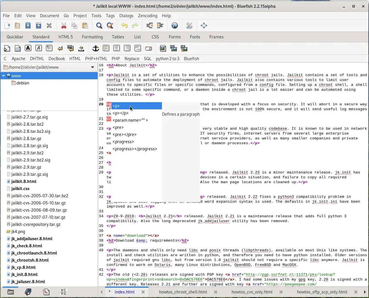 bluefish ide