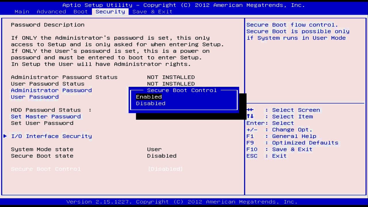secure boot bios