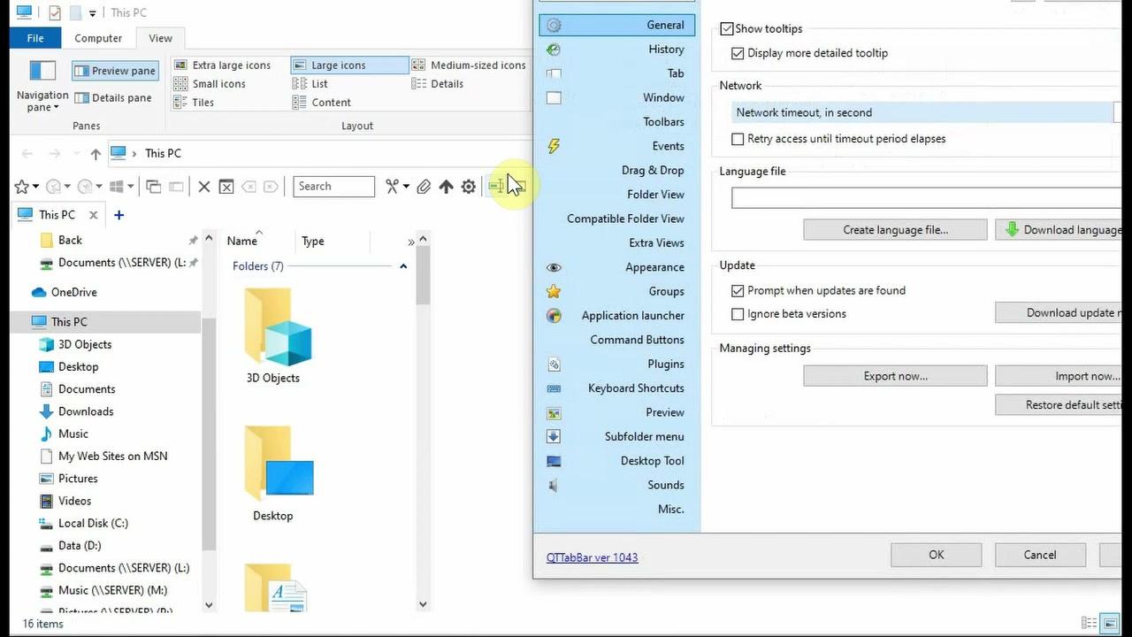 Compatibilidad y alternativas de QTTabBar