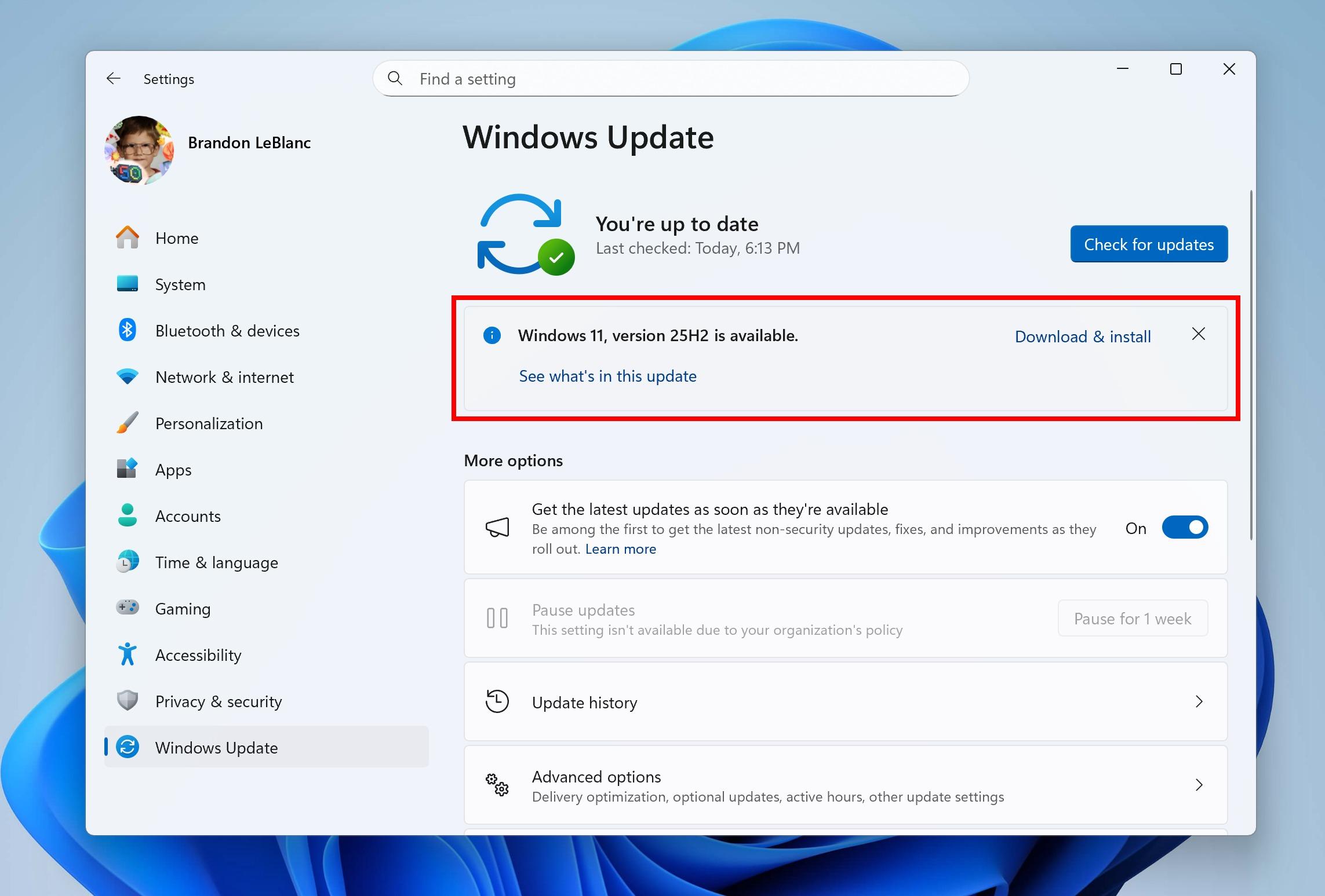 Novedades de Windows 11 25H2
