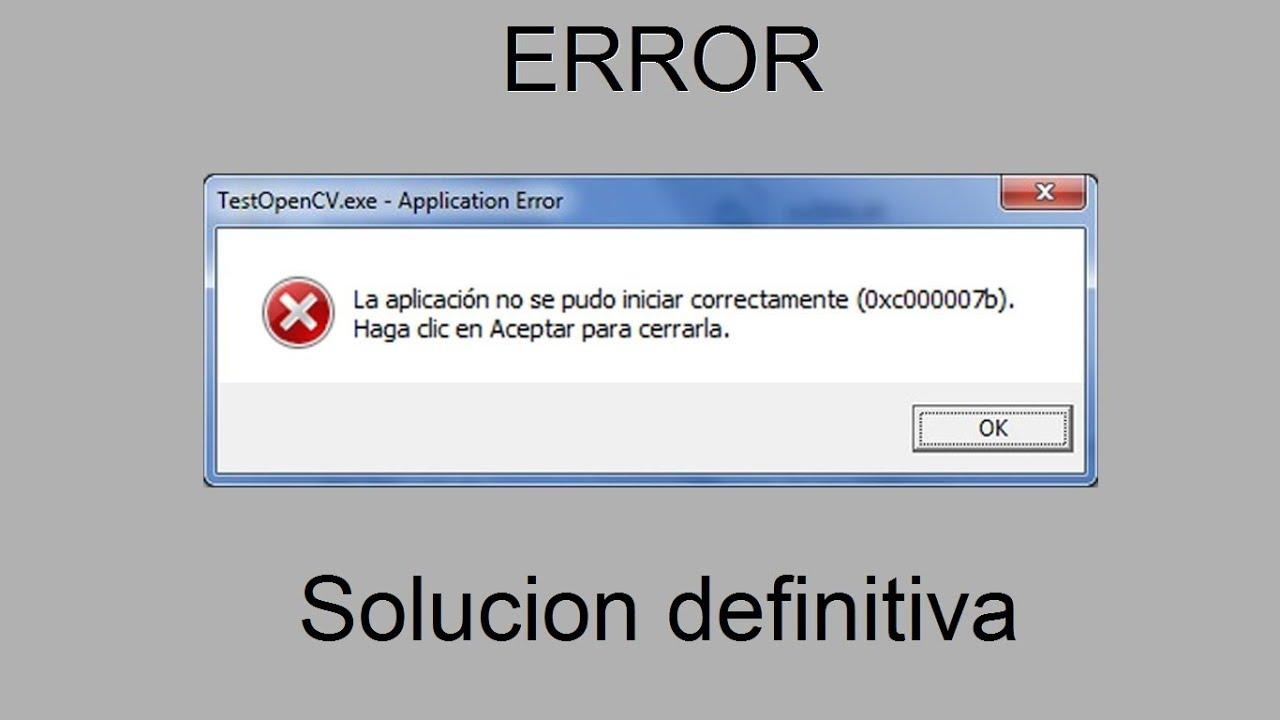Solución error 0xc00007b en Windows 10