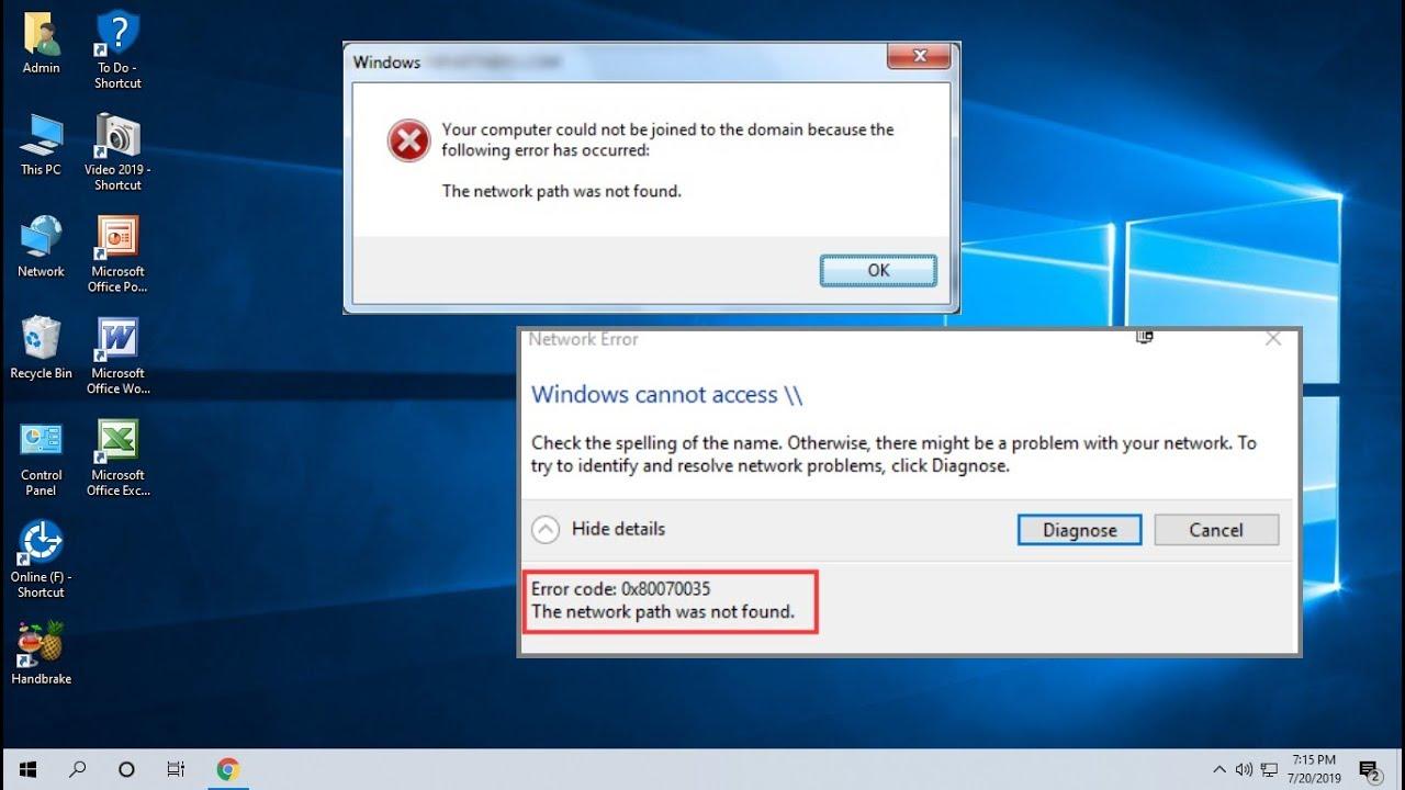 Error de red 0x80070035