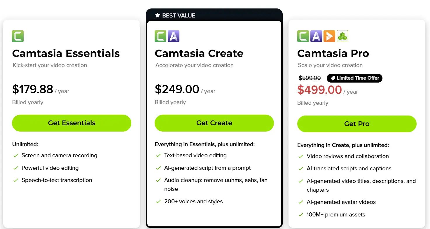 Comparación Camtasia y Free Cam