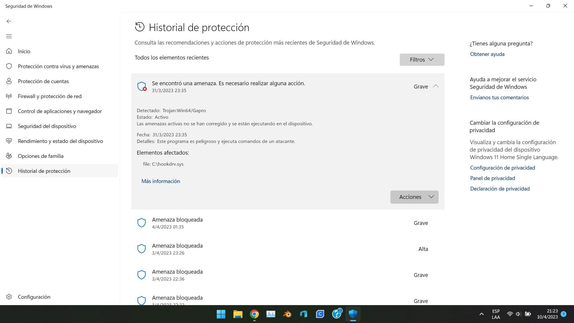 Análisis con Microsoft Defender en Windows 11