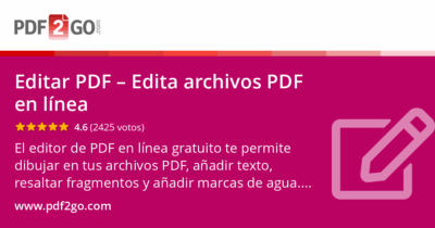 como modificar un PDF con PDF2Go
