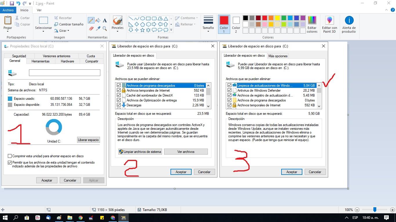 Carpeta de descargas limpia en Windows