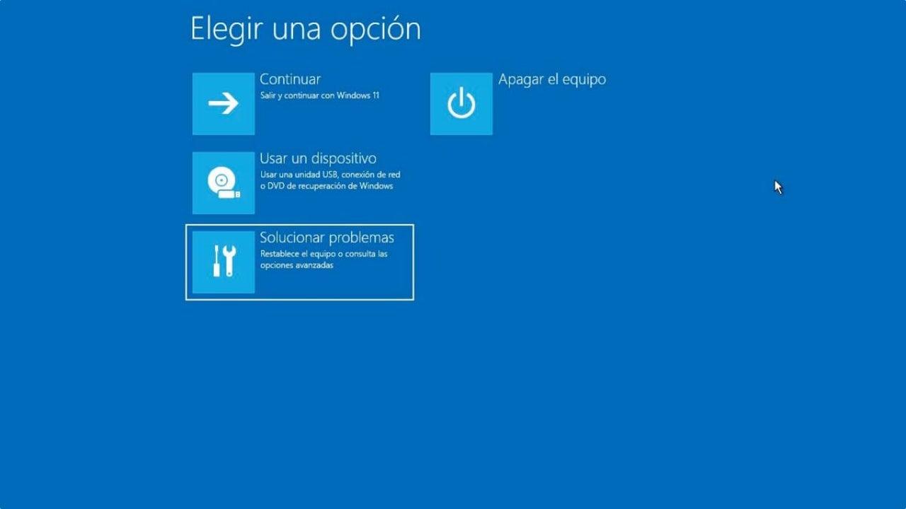 Interfaz de modo seguro Windows 11