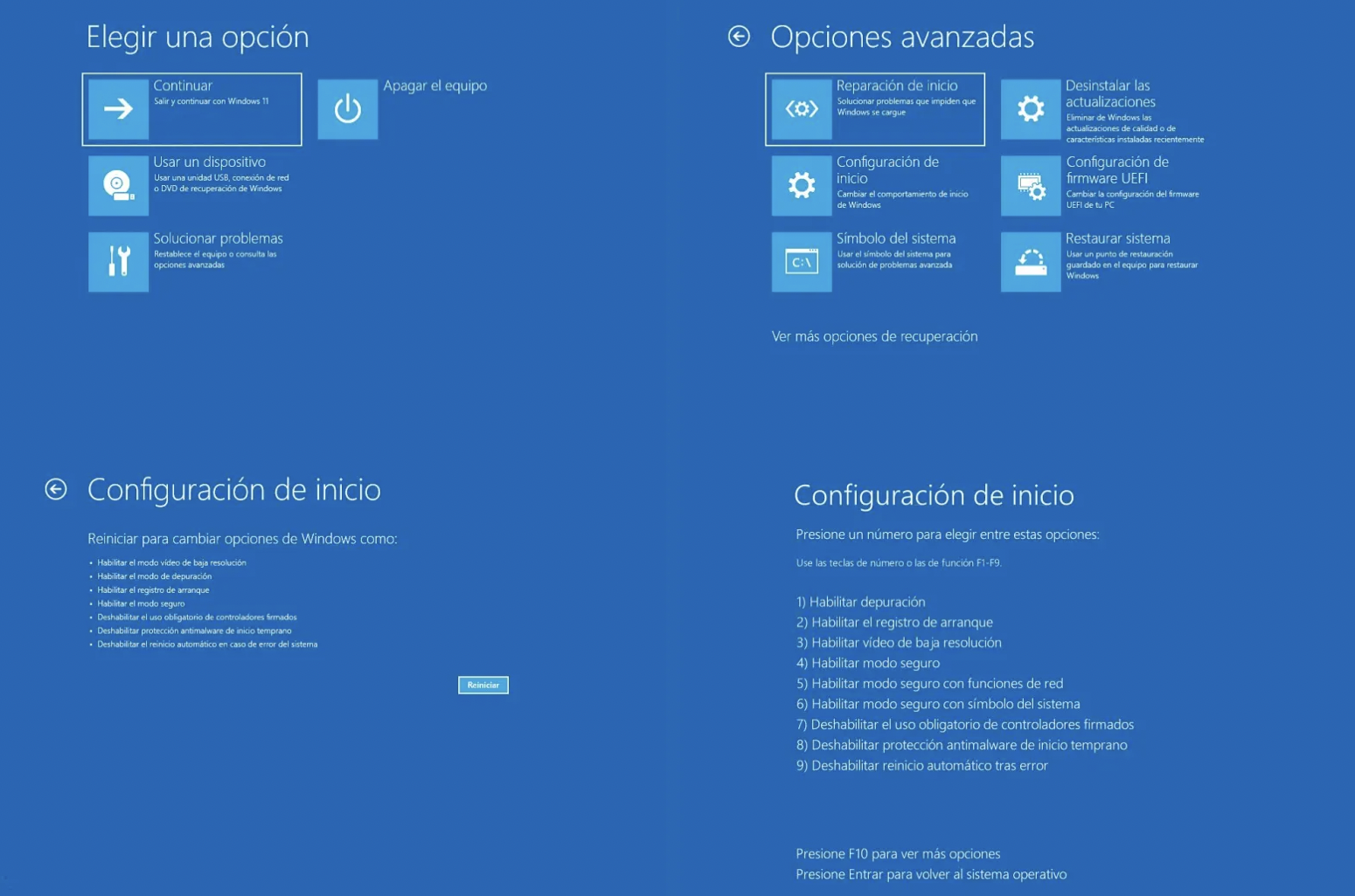 Entorno de recuperación Windows 11