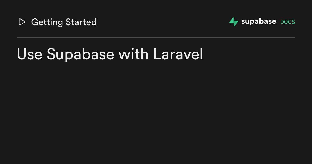 Supabase para Laravel