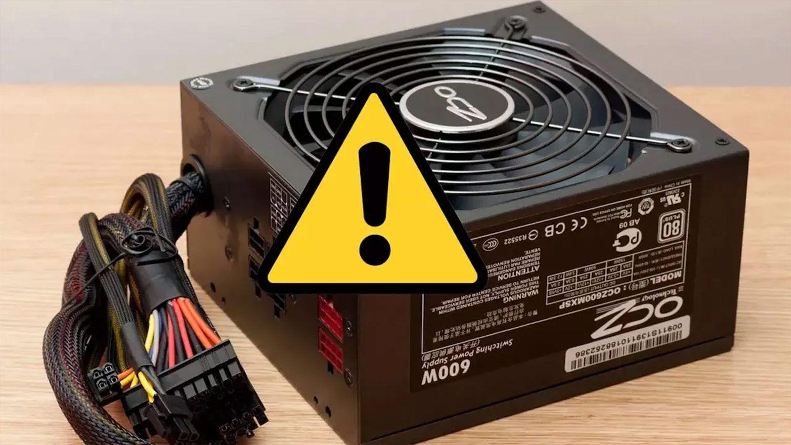 fuente de alimentación de PC fallando