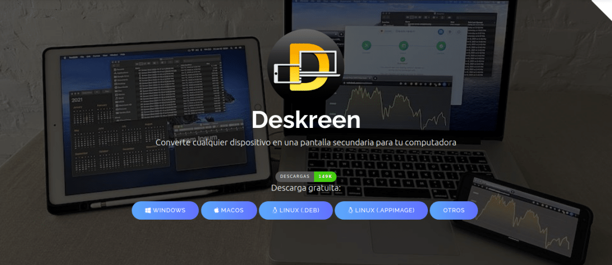 usar deskreen como segunda pantalla en linux