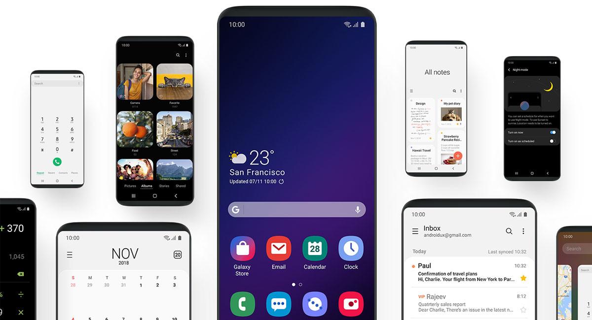 Interfaz Samsung One UI en móviles Galaxy