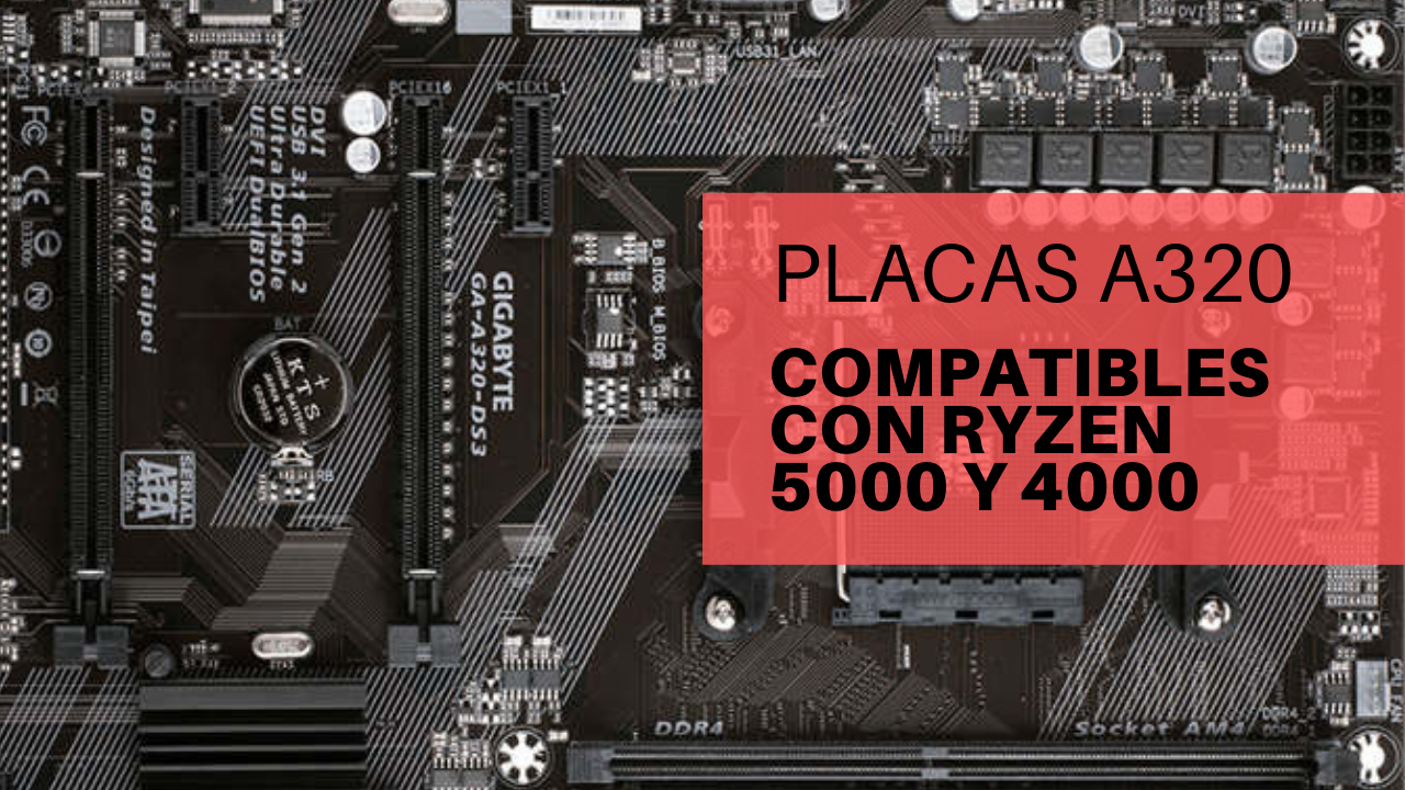 Placa base Gigabyte A320M-S2H-CF con procesador Ryzen