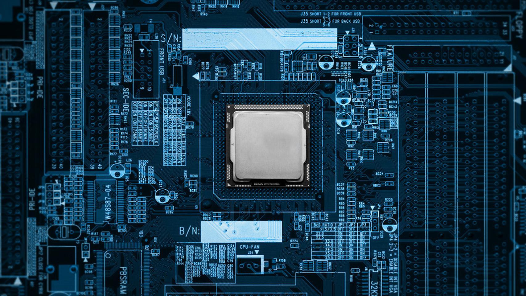 Esquema de núcleos e hilos de un procesador