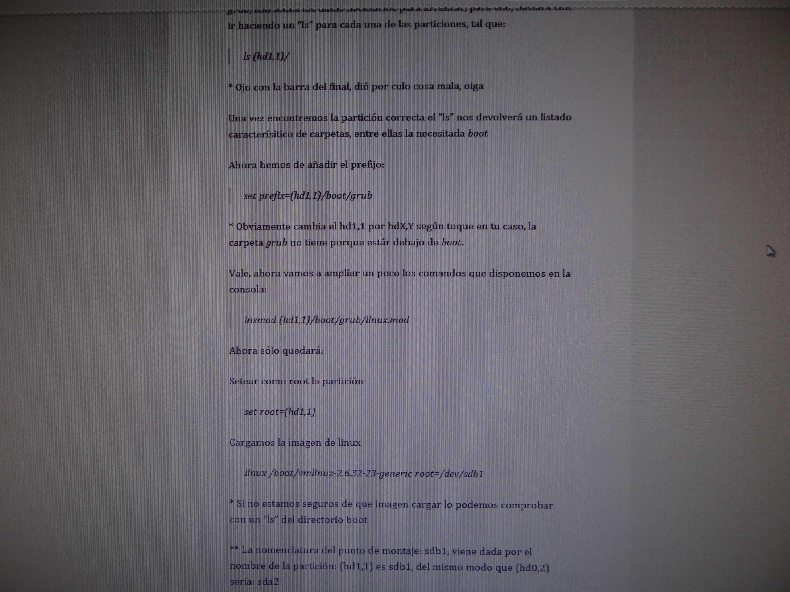 Reparar GRUB sin LiveCD