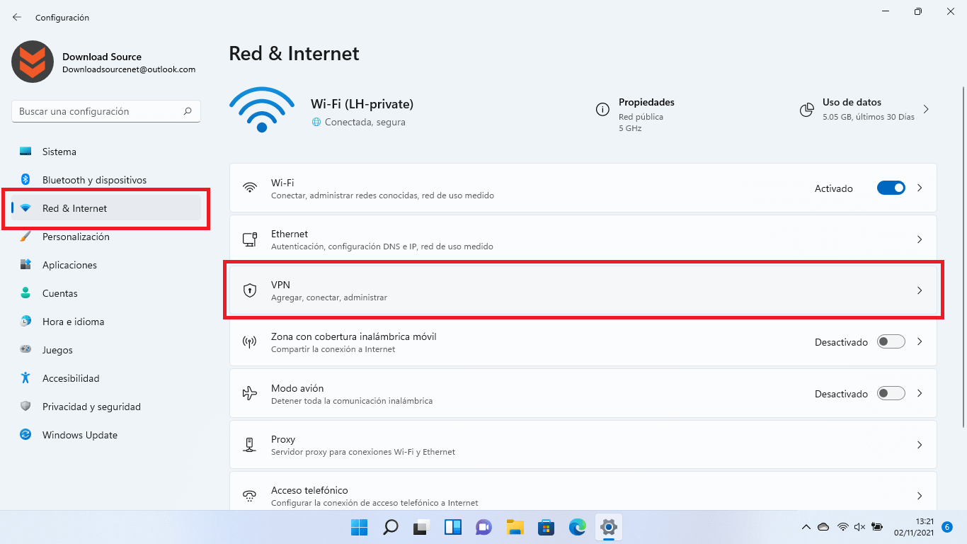 Conexión VPN en Windows