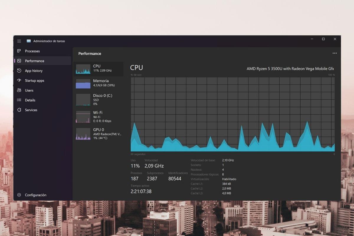 Administrador de tareas en Windows