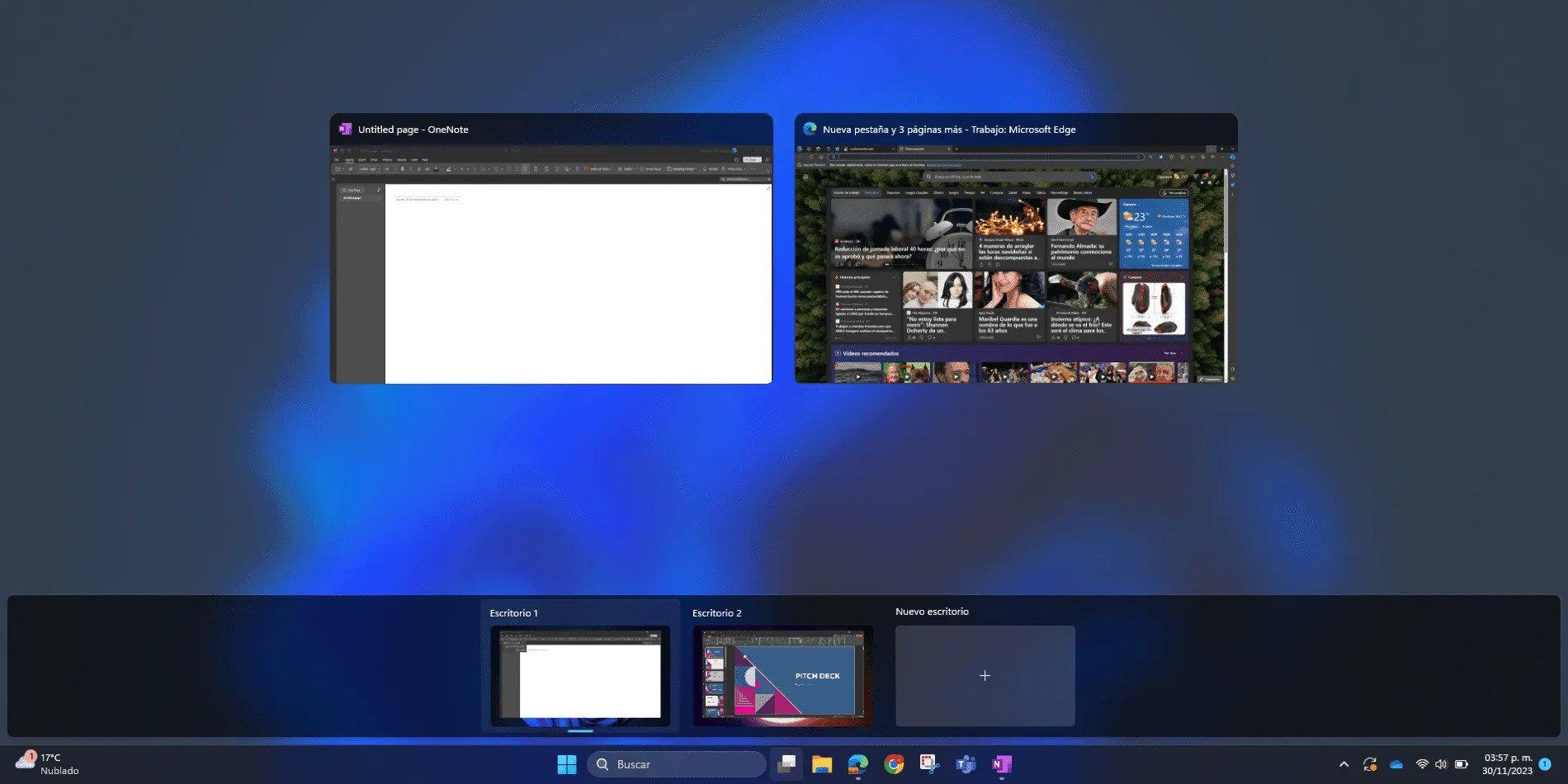 Pantalla de ordenador con aplicaciones organizadas