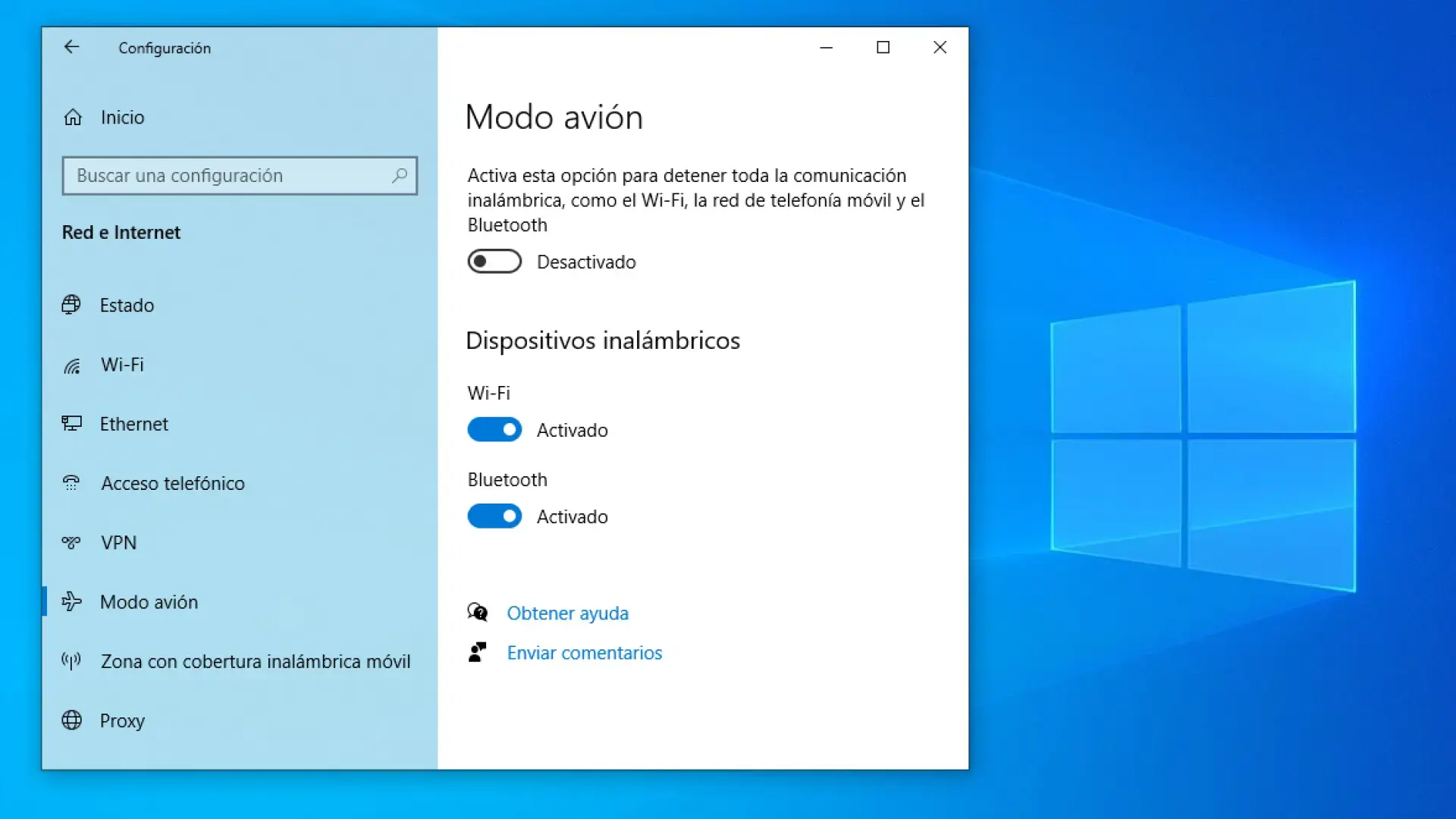 modo avión en PC modo avión en PC