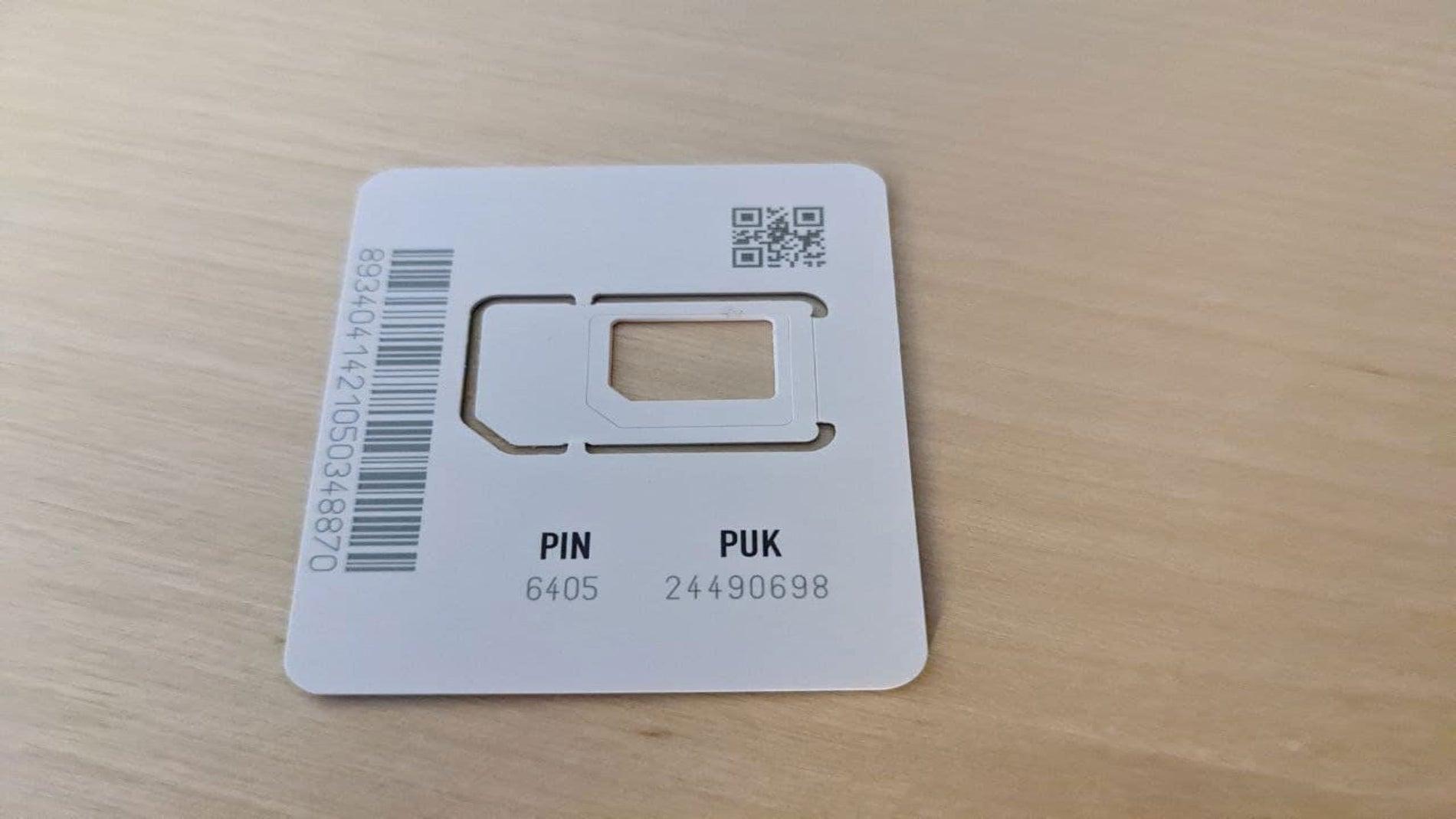 Tarjeta SIM con PIN y PUK