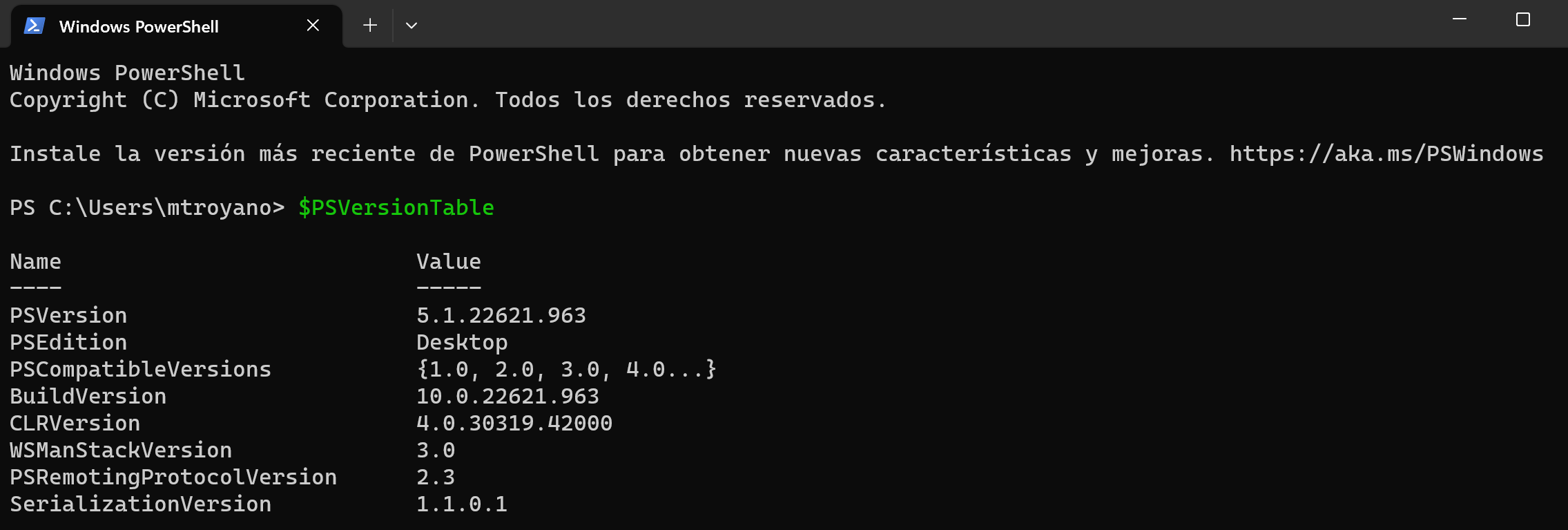 Instalar PowerShell 7 con WinGet