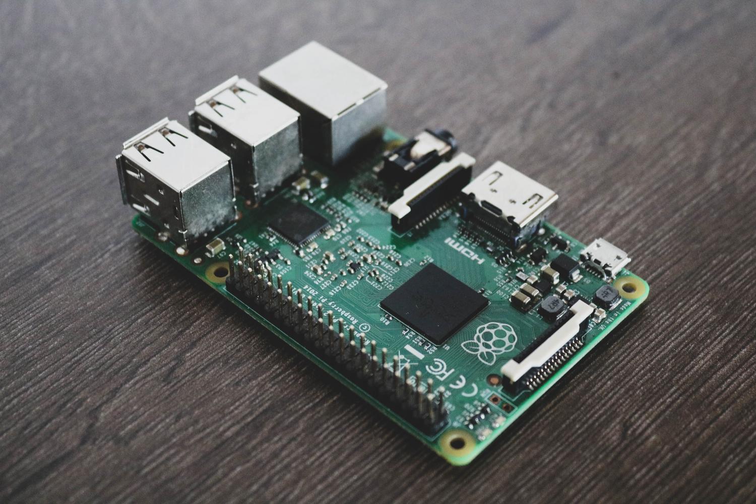Close-up of a Raspberry Pi circuit board, highlighting the lightweight hardware used for DNS filtering