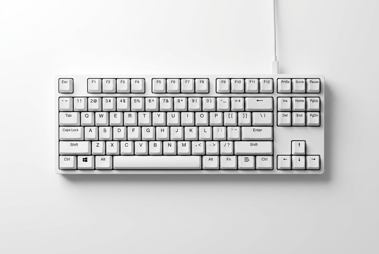 Detail moderní počítačové klávesnice s viditelnou klávesou Windows, profesionálně podsvícenou