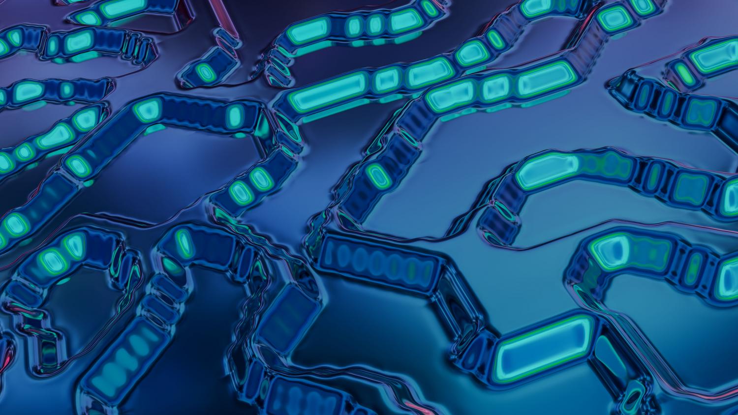 Arte abstracto de circuitos digitales en tonos azules, simbolizando la complejidad técnica y las consultas analíticas avanzadas.