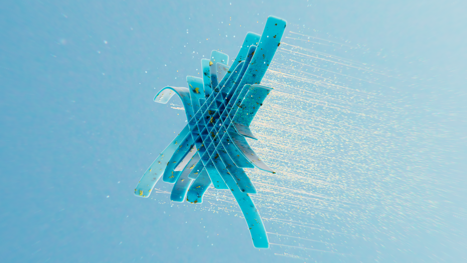 Visualización abstracta de datos geométricos en azul, representando la gestión de series temporales y datos semiestructurados JSONB.