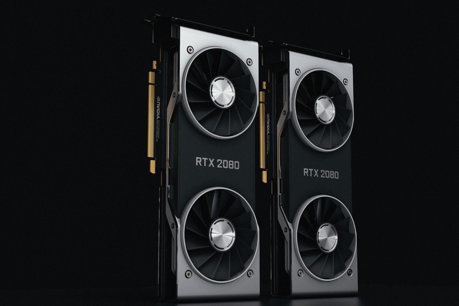 Primer plano de tarjetas gráficas NVIDIA RTX, resaltando la potencia de hardware y la VRAM necesaria para ejecutar ComfyUI localmente.